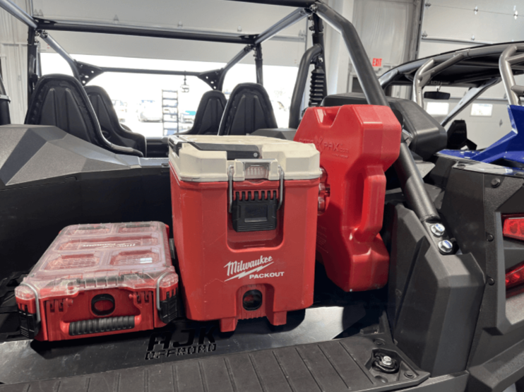 Kawasaki KRX Rotopax Mount — Kawasaki KRX Rotopax Mount by AJK Offroad with Cooler and one kit