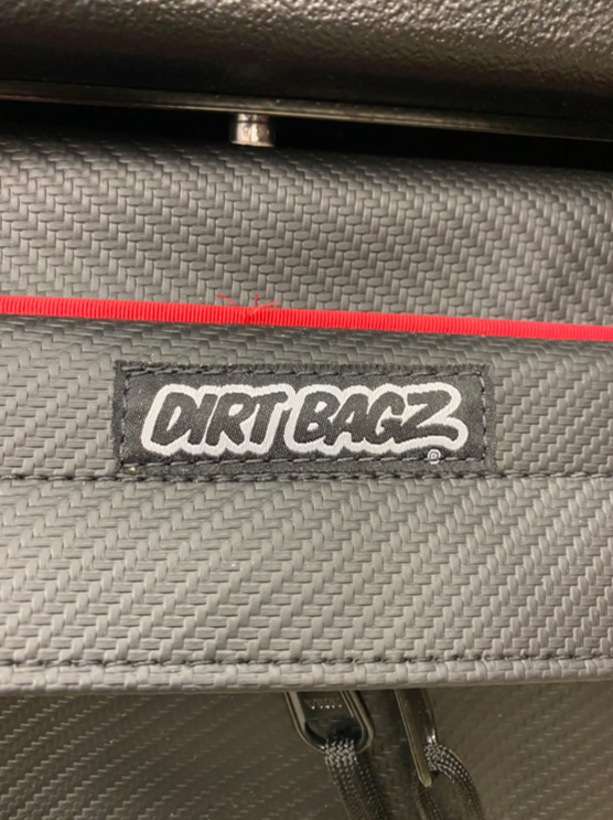 Honda Talon Door Bags — Honda Talon Door Bags by AJK Offroad Close Up of Dirt Bagz Logo in Red
