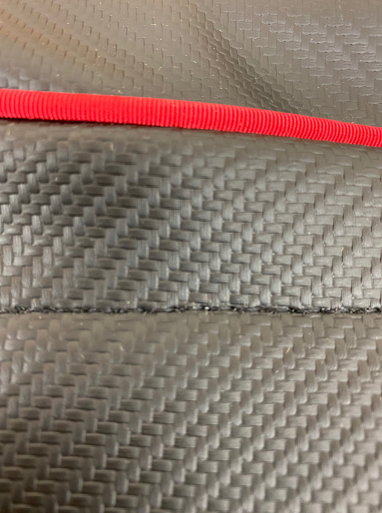 Honda Talon Door Bags — Honda Talon Door Bags by AJK Offroad Close Up of Bag Material and Texture with Red Stripe