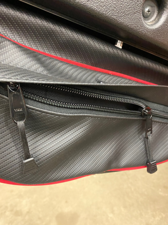 Honda Talon Door Bags — Honda Talon Door Bags by AJK Offroad Close Up Top View of Zipper Enclosure