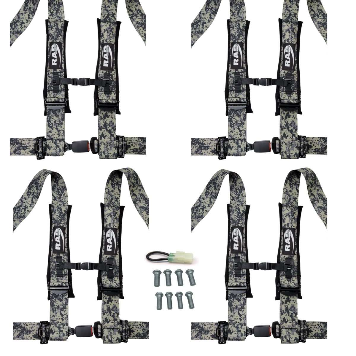 Honda Talon 4 point 3" Auto Latch Harnesses Kit - Rad UTV Parts