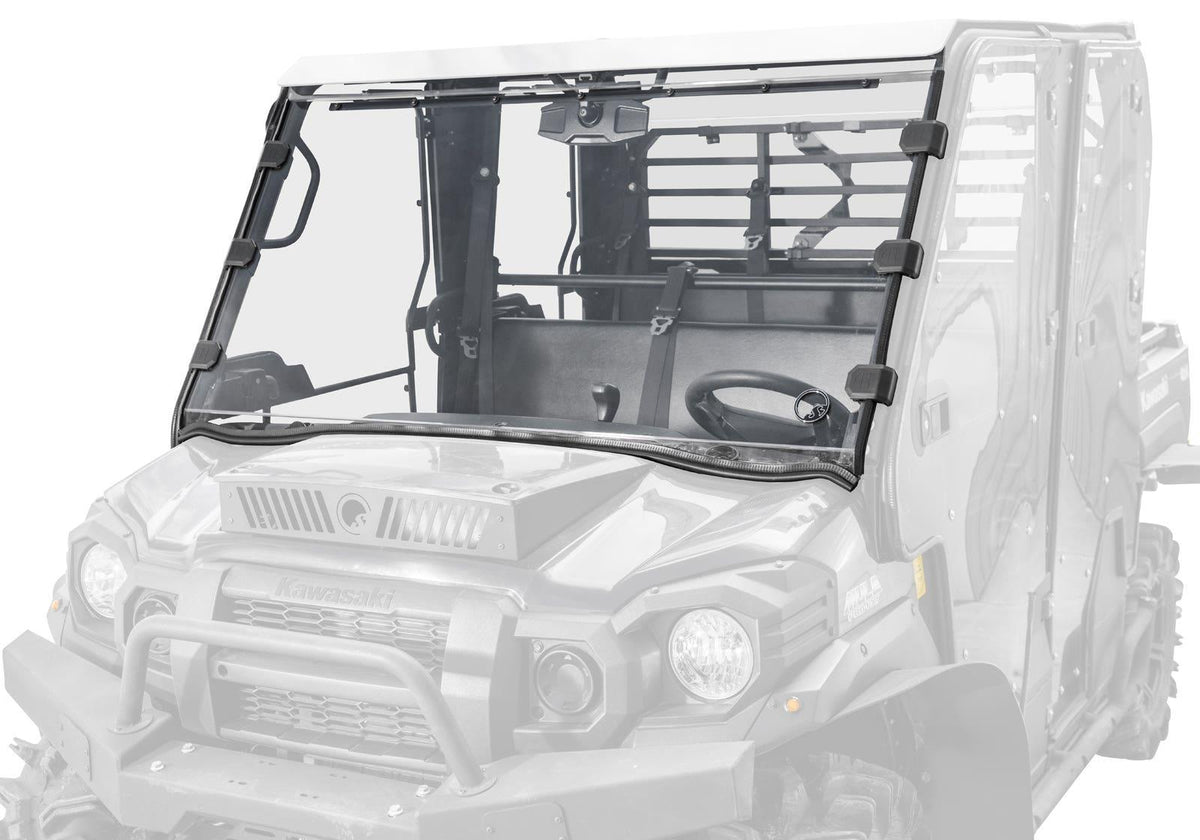 SuperATV Scratch-Resistant Full Windshield for Kawasaki Mule Pro