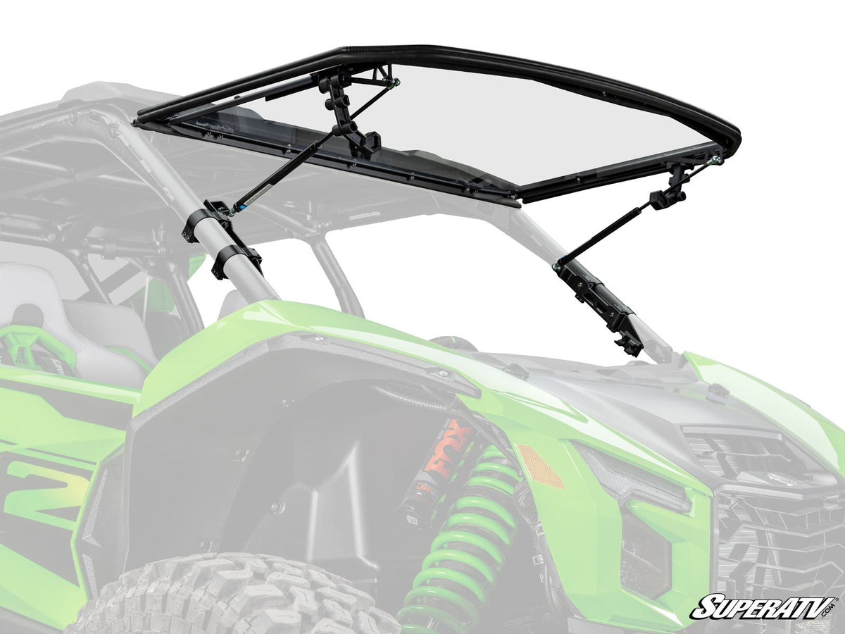 SuperATV Scratch-Resistant Flip Windshield for Kawasaki Teryx H2 - image 2