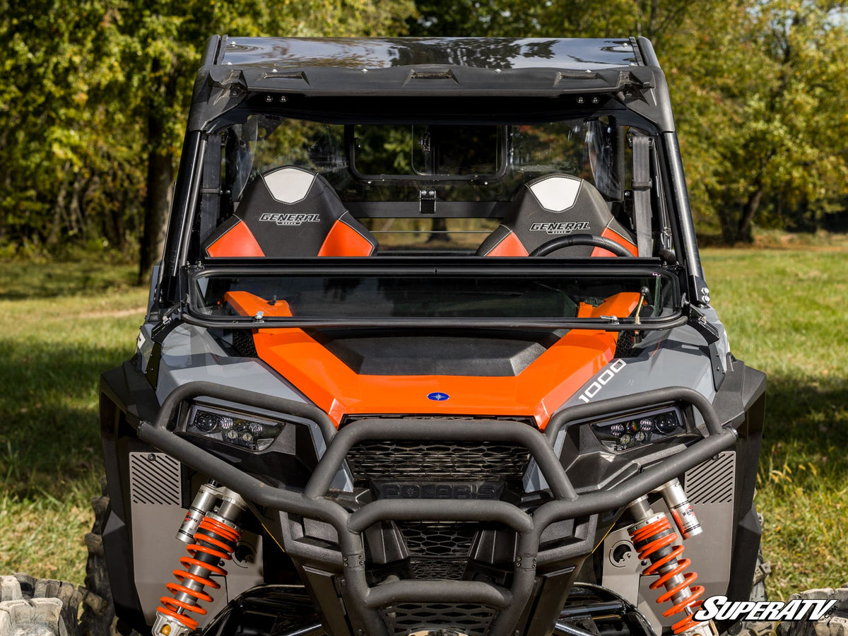 SuperATV Flip-Down Glass Windshield for Polaris General 1000 - image 2