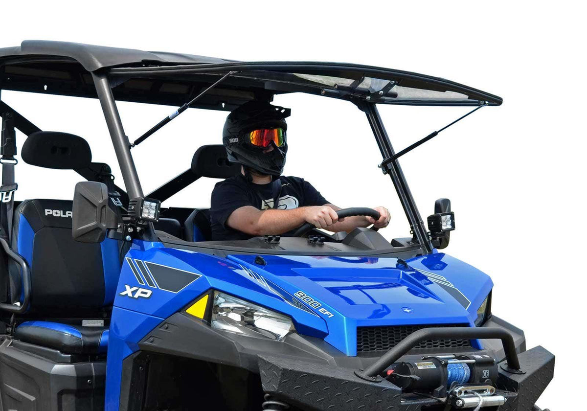 SuperATV Scratch Resistant Flip Windshield for Polaris Ranger XP 570