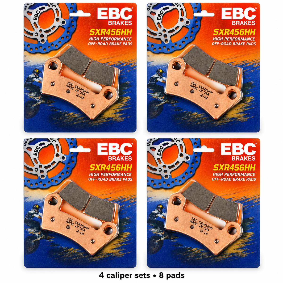 Polaris Ranger SP 570 2-Seat Brake Pad Kit | EBC SXR showing all eight pads; 2 x SXR456HH, 2 x SXR456HH