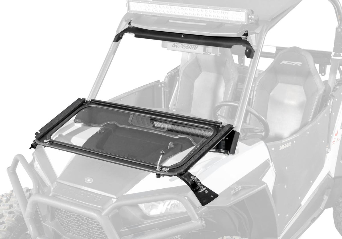 SuperATV Flip Down Glass Windshield for Polaris RZR S 1000