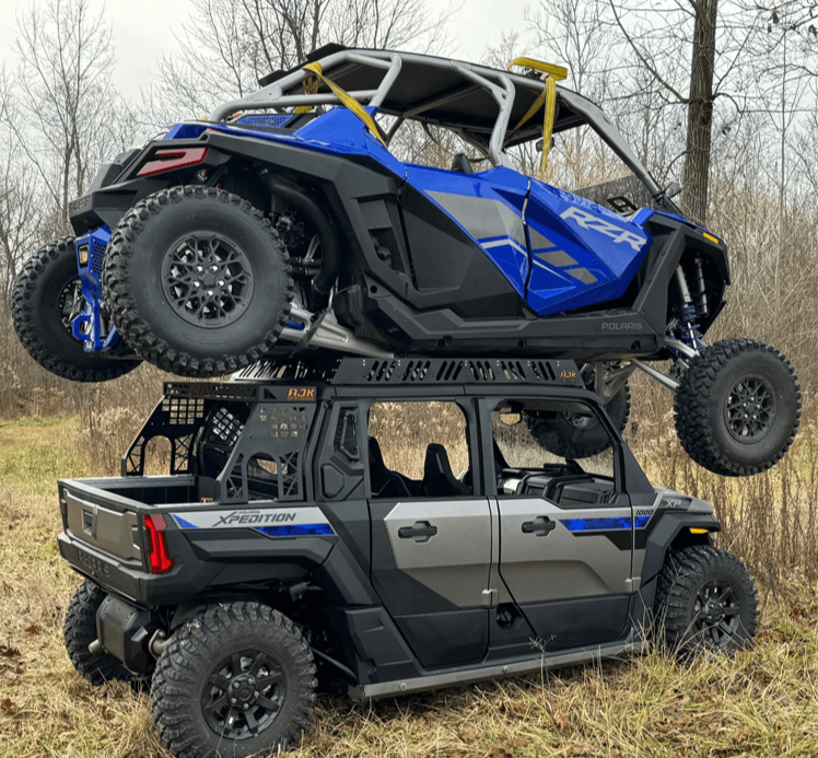 Polaris Xpedition Roof Rack — Polaris Xpedition Roof Rack by AJK Offroad on 4 Seat Xpedition with RZR on Top of it- Strength View