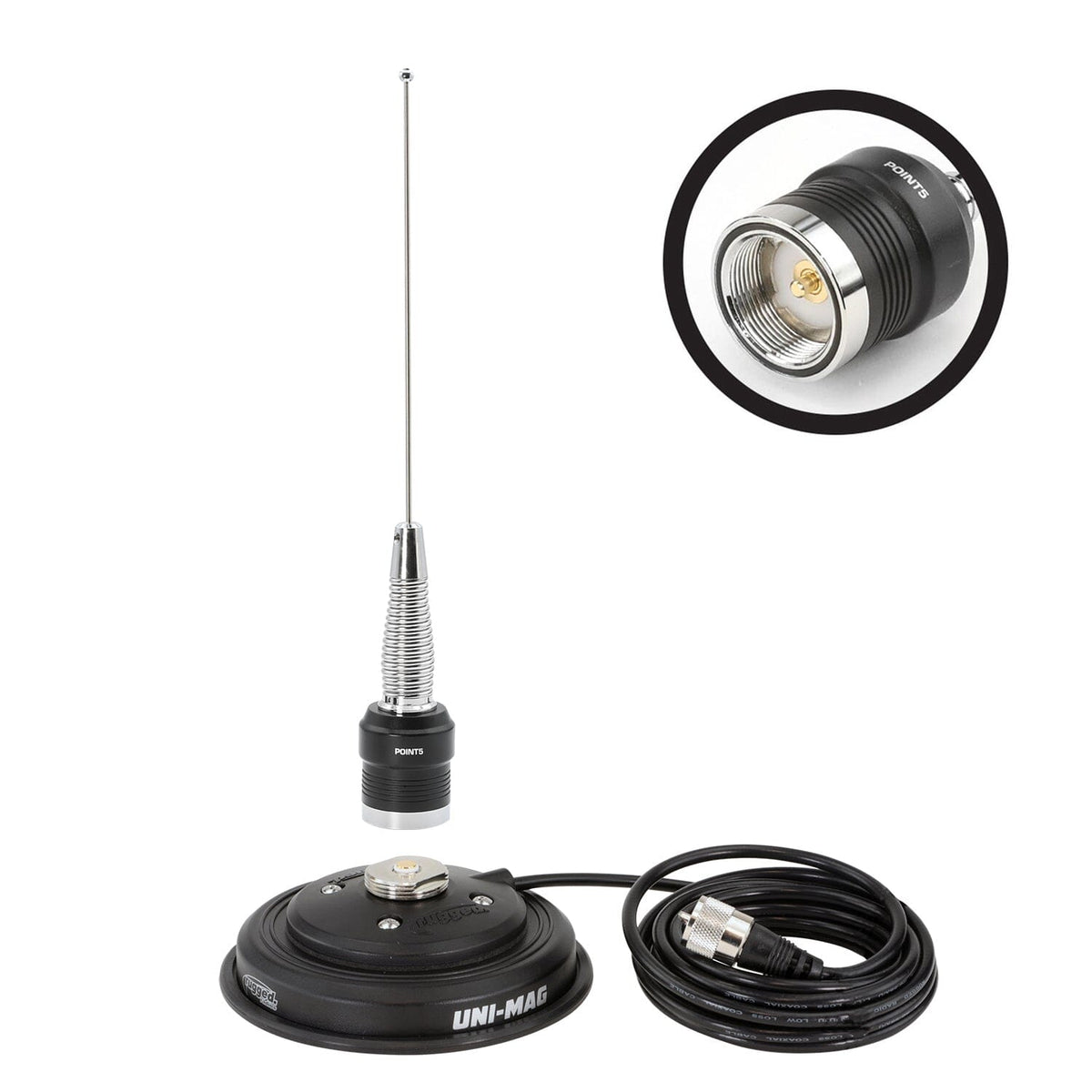 GMRS / UHF No Ground Plane (NGP) Whip Antenna Kit with Magnetic Mount –