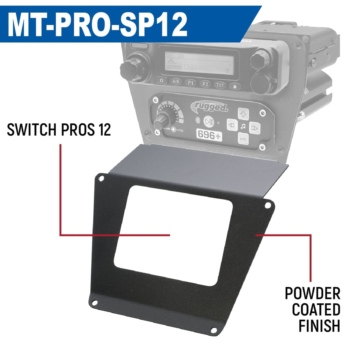 Lower Accessory Panel for Polaris RZR PRO XP, RZR Turbo R, and RZR PRO R Dash Mount Radio and Intercom – Switch Pros 12