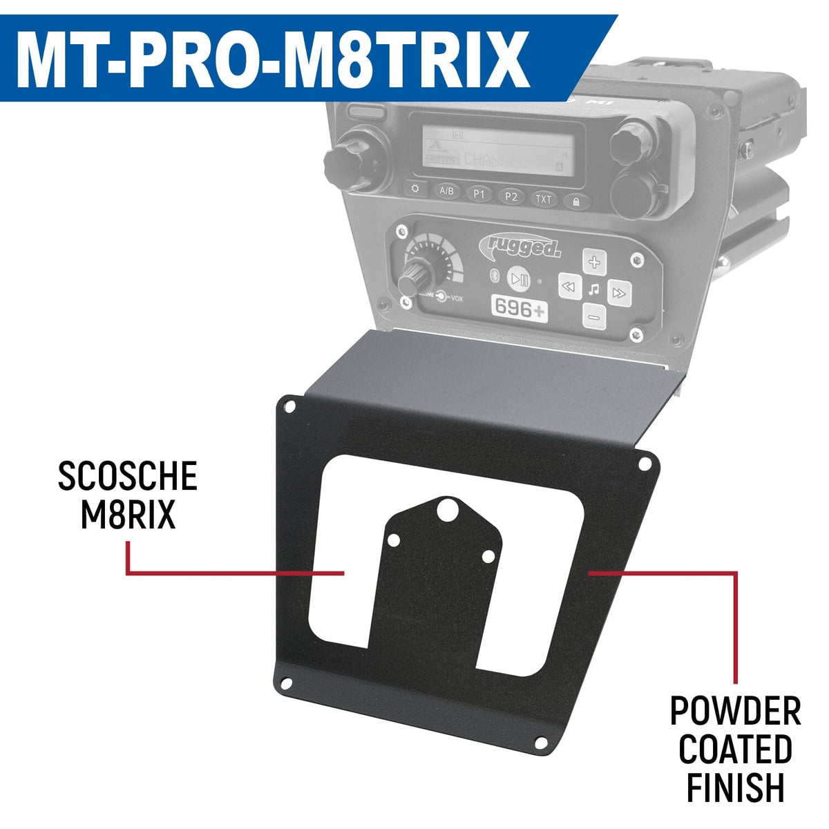 Lower Accessory Panel for Polaris RZR PRO XP, RZR Turbo R, and RZR PRO R Dash Mount Radio and Intercom – Scosche M8RIX