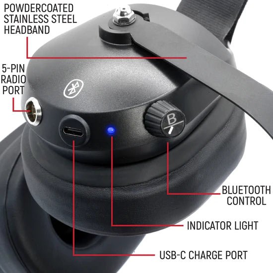 RW - H52 Bluetooth Headset for Cell Phones - 2 - Way Radio Compatible - Rad UTV Parts