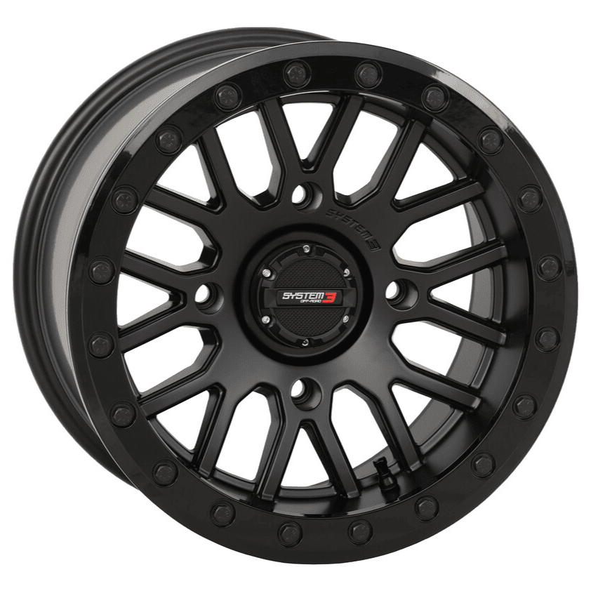 System 3 SB-9 Matte Black 15x9 beadlock UTV wheel
