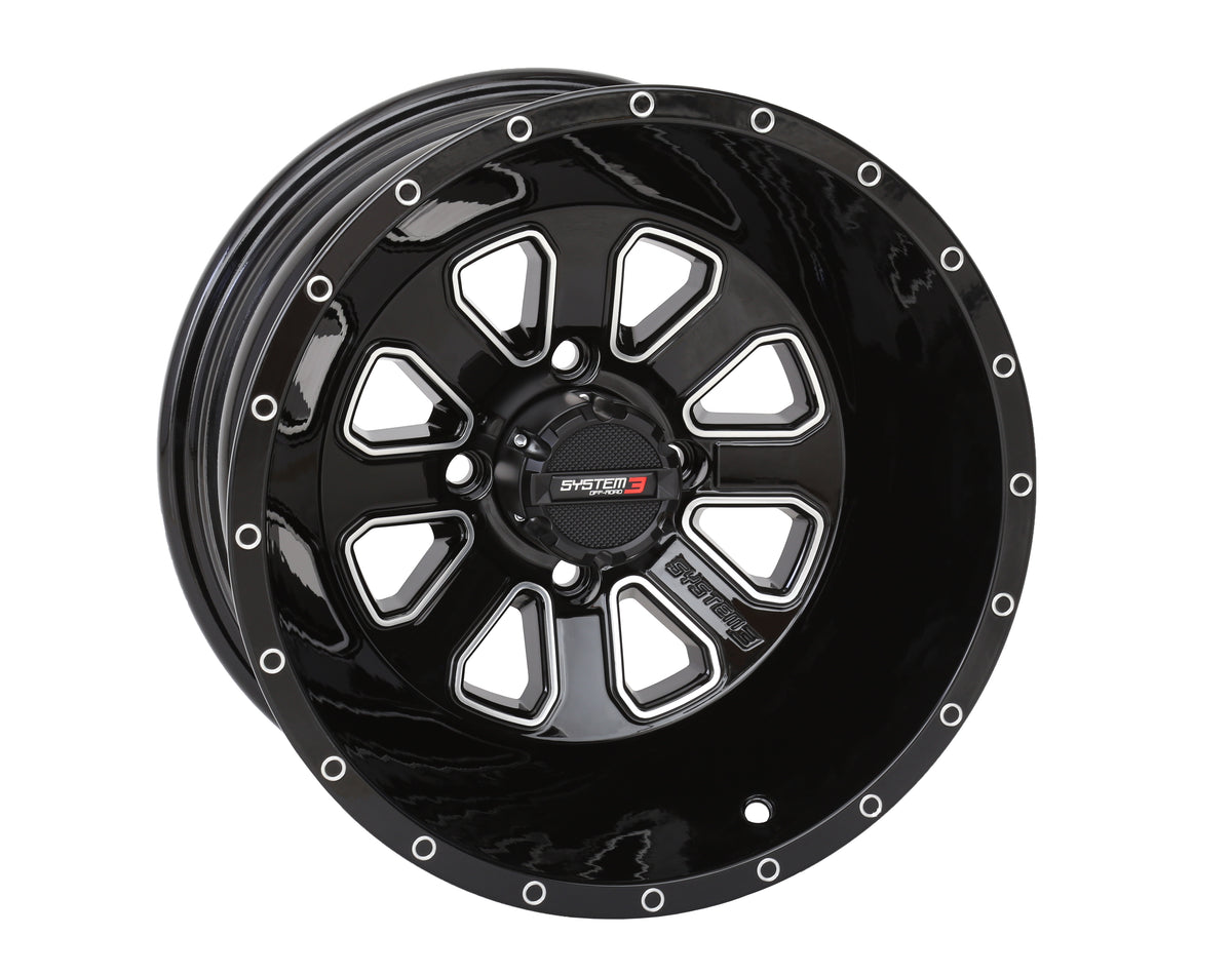 System 3 ST4 UTV wheel manufacturer photograph - selected Gloss Black/Machined