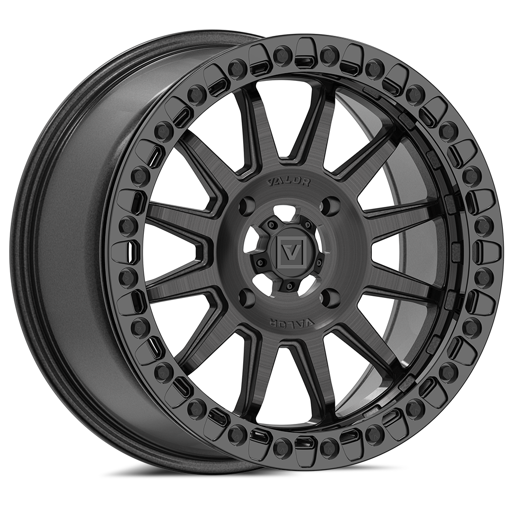 V09 Brushed Charcoal UTV Beadlock - Valor Offroad