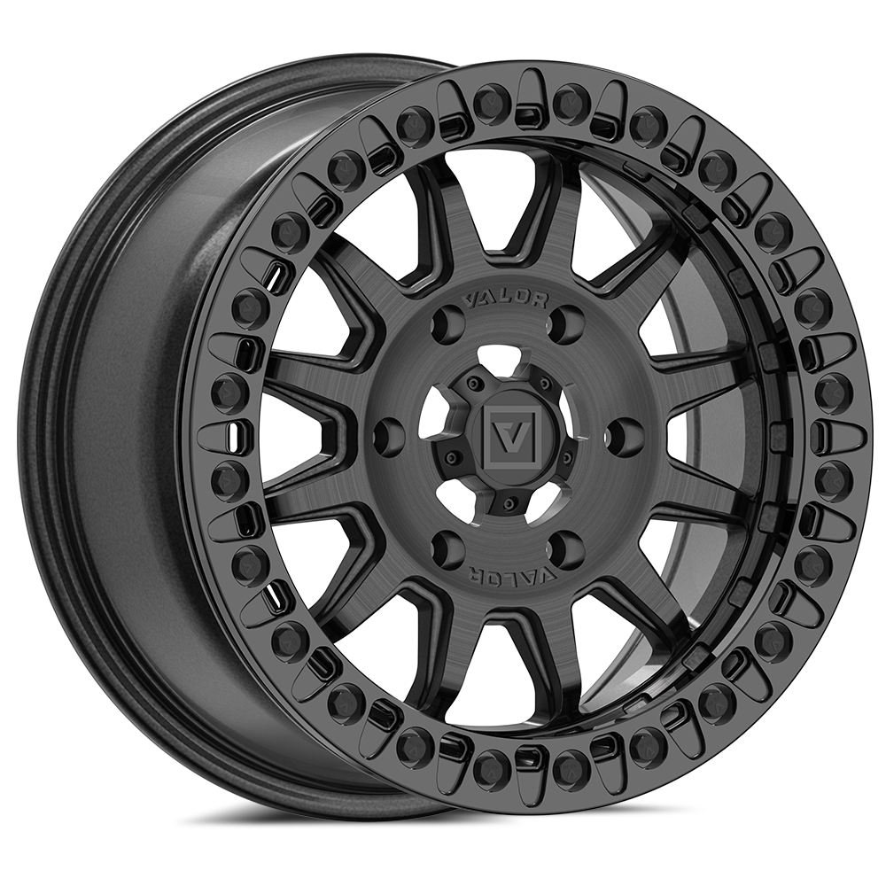 V09 Brushed Charcoal UTV Beadlock - Valor Offroad