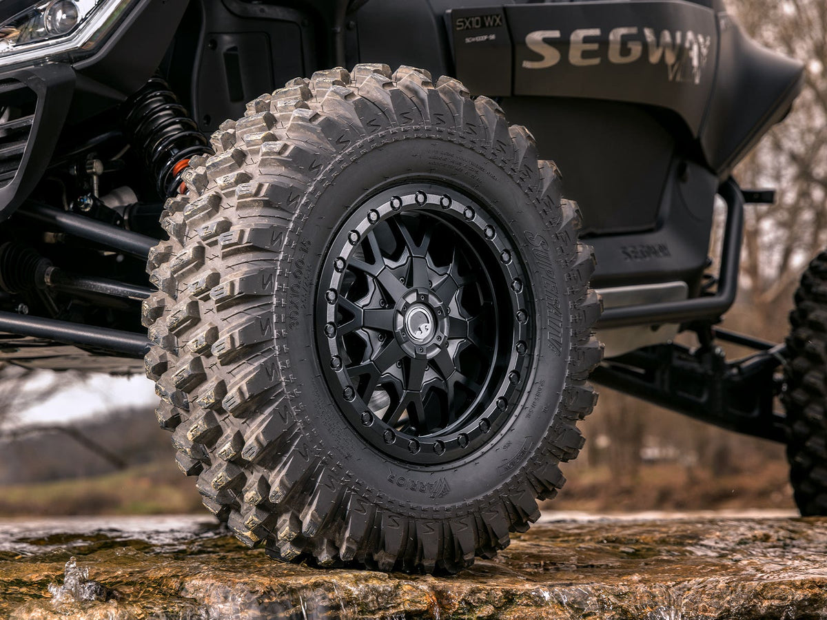 Standard XT Warrior Tires 30x10x15 on 15x10 Assault Industries Hellfire Matte Titanium Wheels 4/136 Pattern - image 3