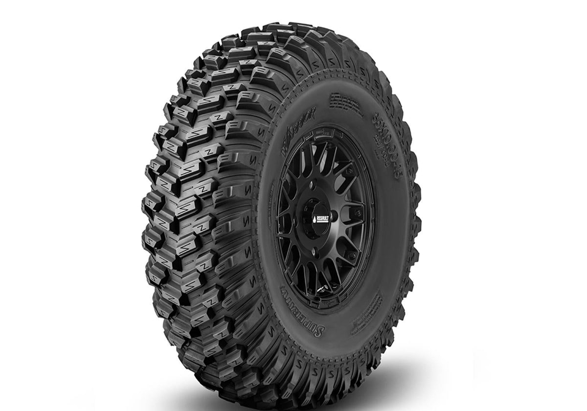 Standard XT Warrior Tires 30x10x15 on 15x7 Assault Industries Hellfire Satin Black Wheels 4/136 Pattern