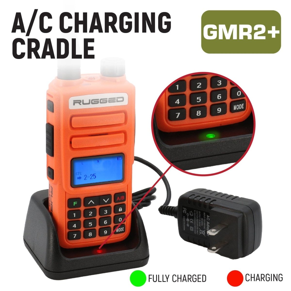 2 PACK - Rugged GMR2 PLUS GMRS and FRS Two Way Handheld Radios - Safety Orange - Rad Parts