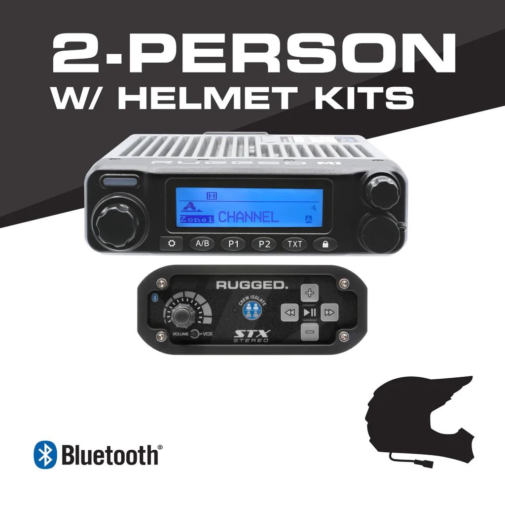 2 Person - STX STEREO Complete Communication Intercom System - with STX STEREO Helmet Kits - Rad Parts