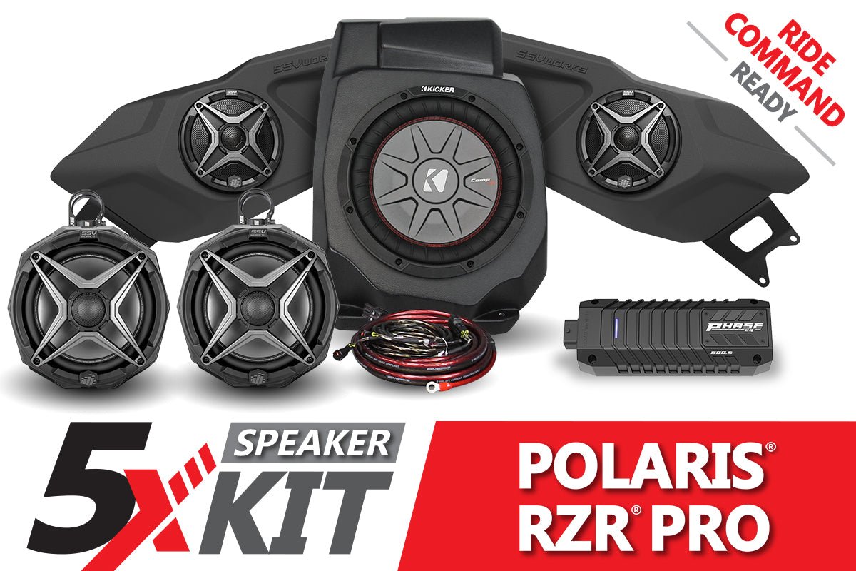 2020-2022 Polaris RZR Pro Phase X SSV 5-Speaker Plug-&-Play System for Ride Command - Rad Parts