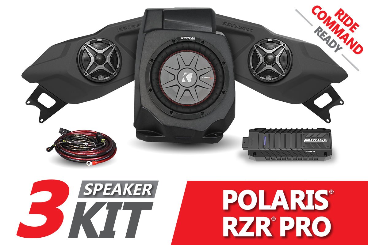 2020-2022 Polaris RZR Pro SSV 3-Speaker Plug-&-Play System for Ride Command - Rad Parts
