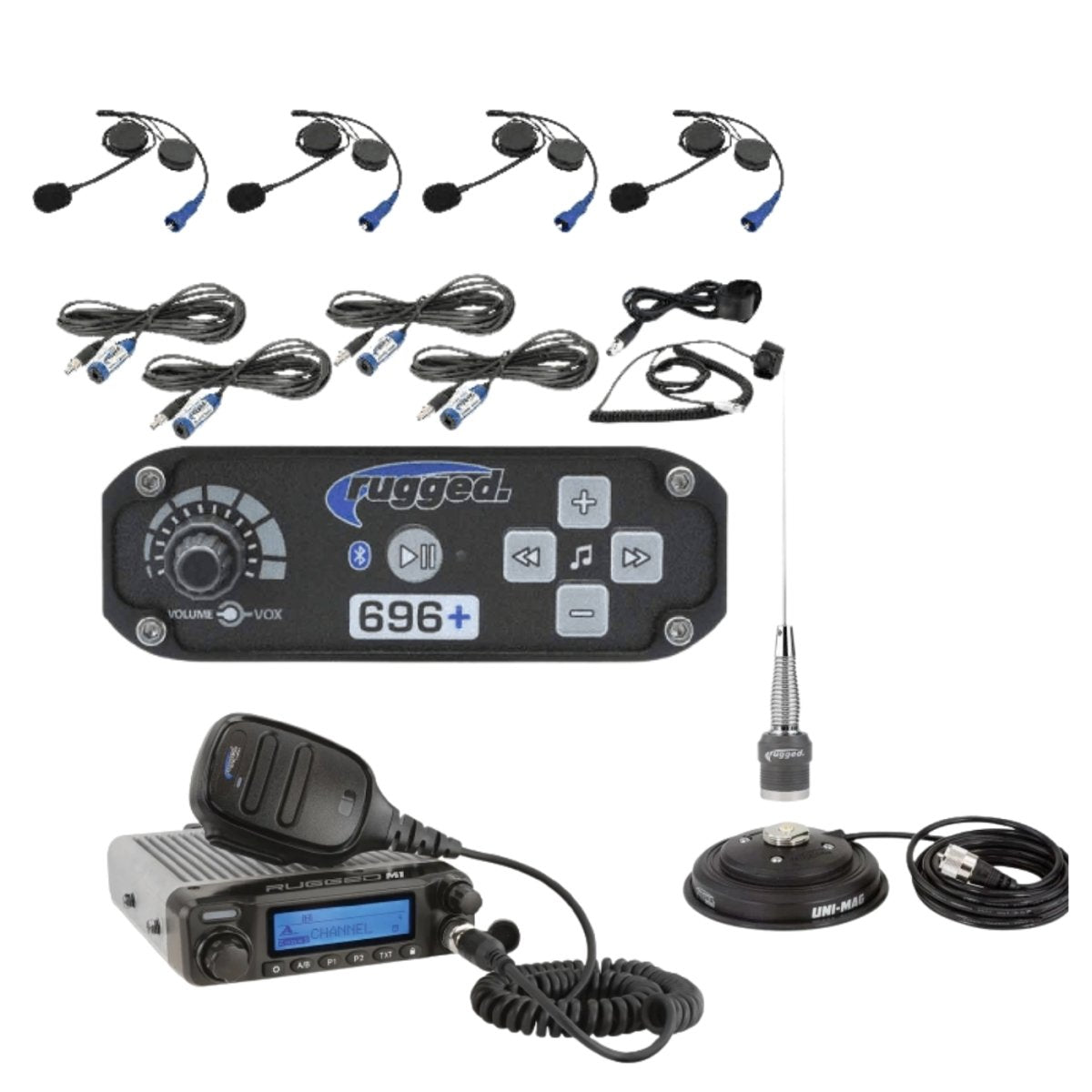 4-Person - 696 Plus Complete Communication System - with Helmet Kits - Rad Parts
