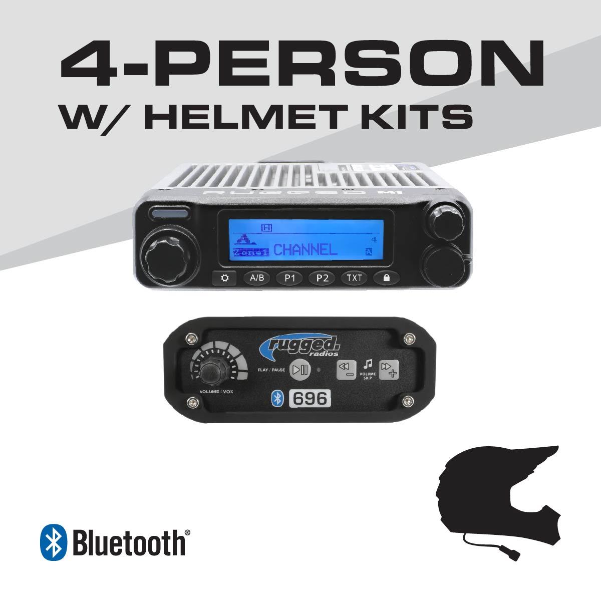 4-Person - 696 Plus Complete Communication System - with Helmet Kits - Rad Parts