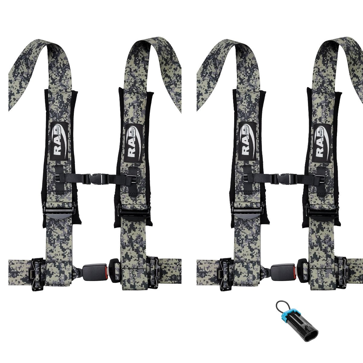 4-Point Harness 3" set with Polaris RZR / Can-Am Maverick Override Plug | Rad UTV Parts - Rad Parts