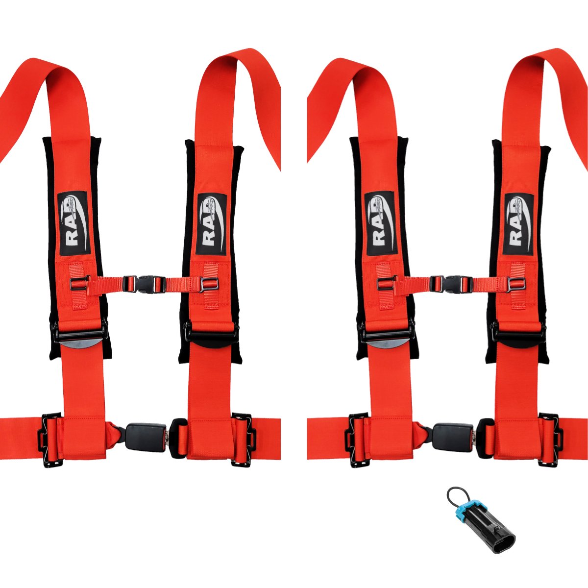 4-Point Harness 3" set with Polaris RZR / Can-Am Maverick Override Plug | Rad UTV Parts - Rad Parts