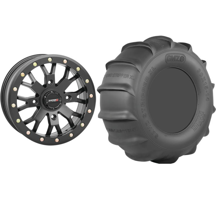 4/156 Sand Wheels and Tire Package | System 3 SB-4 Beadlock Wheels | GMZ Sand Stripper - Rad Parts