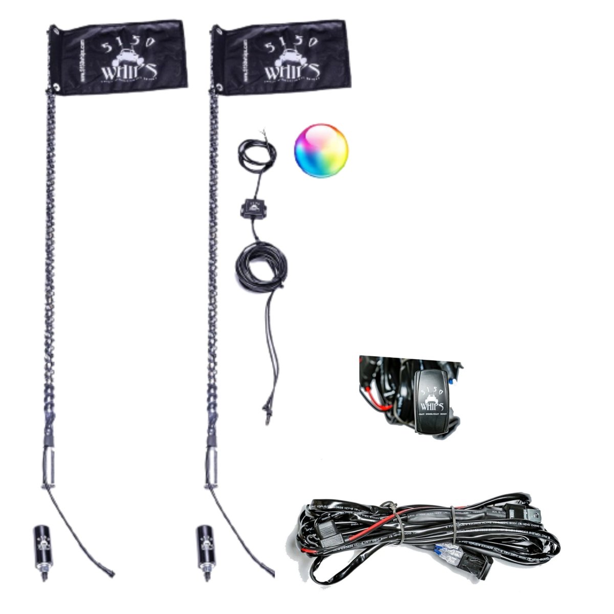 5150 Dual Whip Set 187 LED Whips - Rad Parts