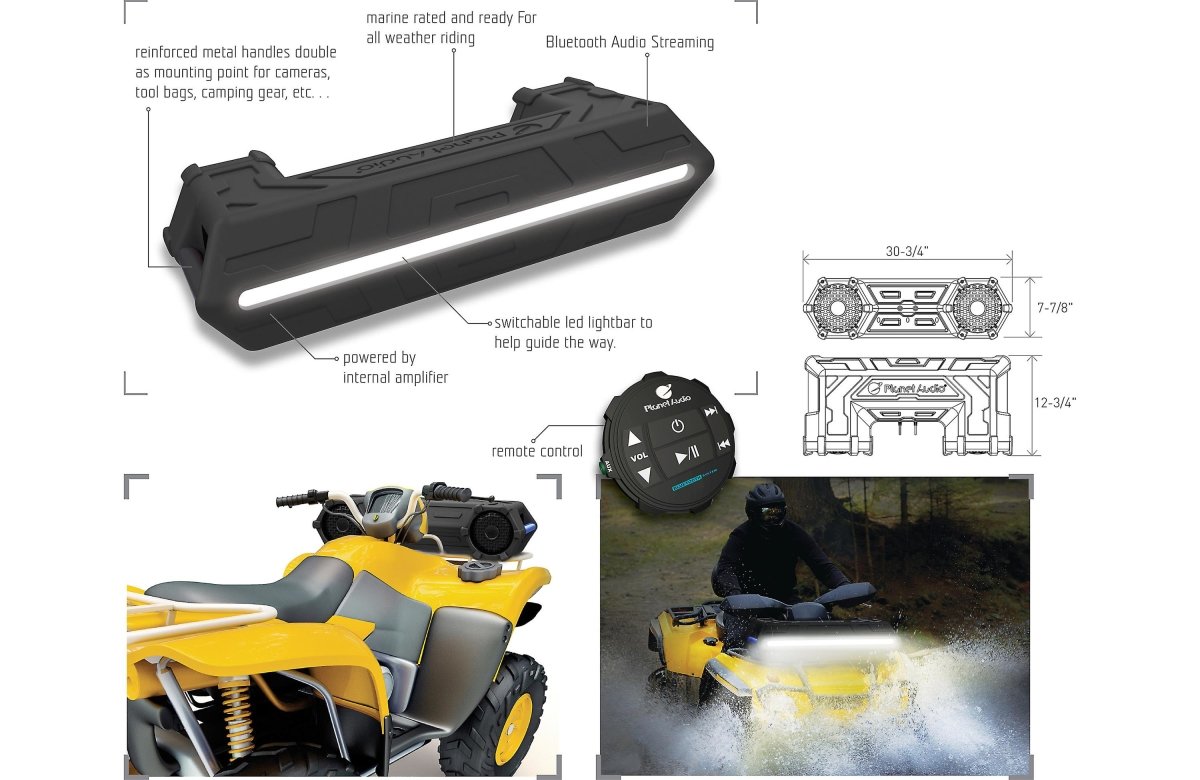 8" Sound System with LED Light Bar and Storage System | Planet Audio - Rad Parts