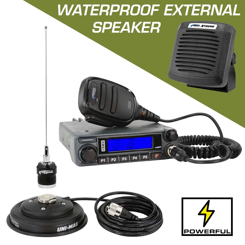 Adventure Radio Kit - GMR45 Powerful GMRS Mobile Radio Kit and External Speaker - Rad Parts