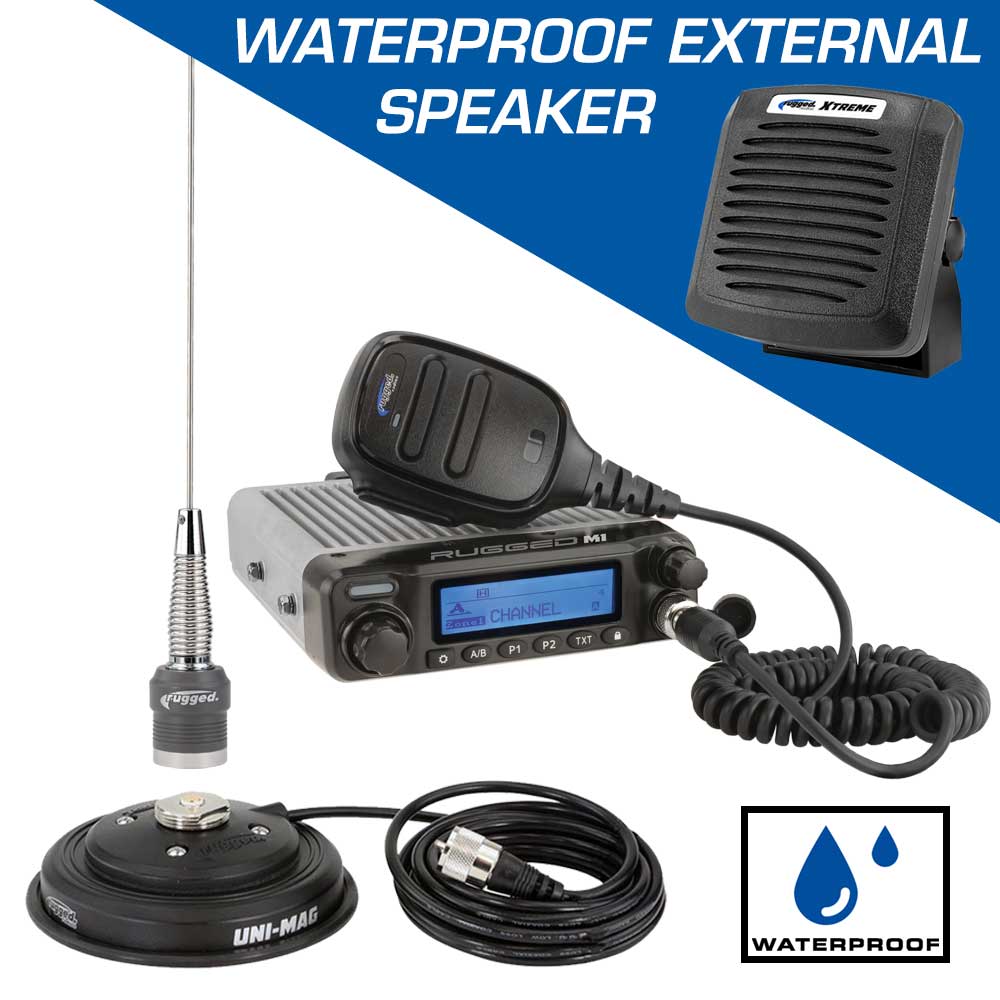 Adventure Radio Kit - M1 Waterproof Powerful Business Band Mobile Radio Kit and External Speaker - Rad Parts