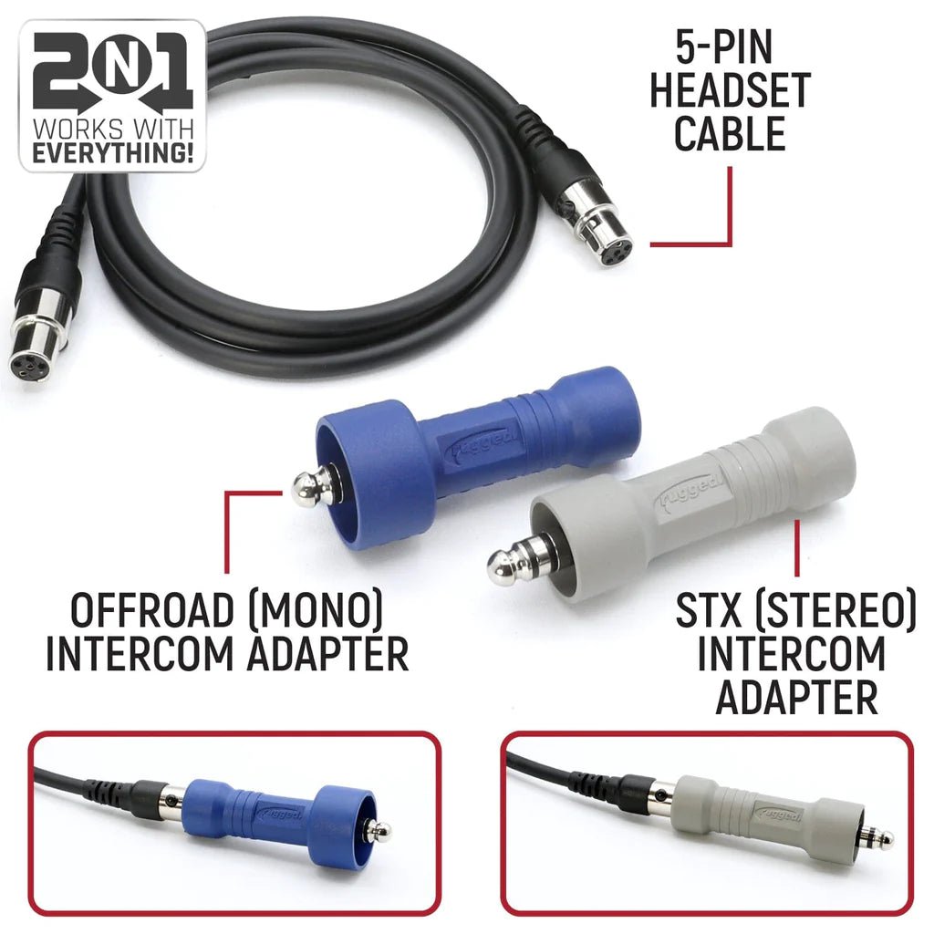 AlphaBass Carbon Fiber Headset for STEREO and OFFROAD Intercoms | Rugged Radios - Rad Parts