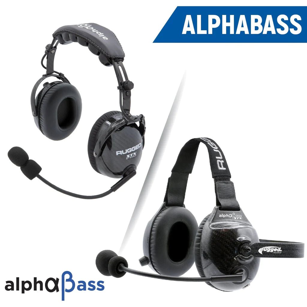 AlphaBass Carbon Fiber Headset for STEREO and OFFROAD Intercoms | Rugged Radios - Rad Parts
