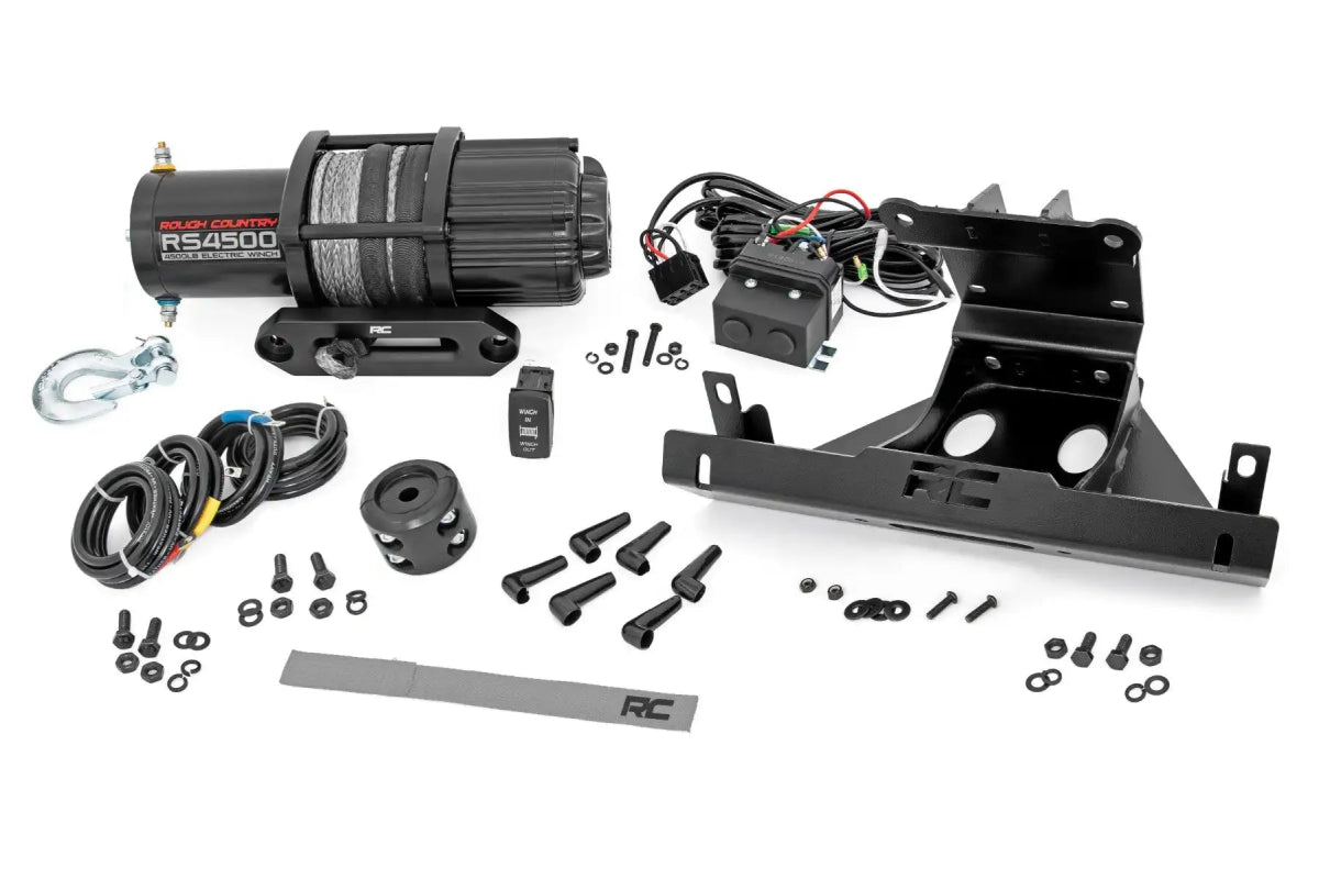 Can Am X3 4500lb Synthetic Winch and Mount | Rough Country - Rad Parts