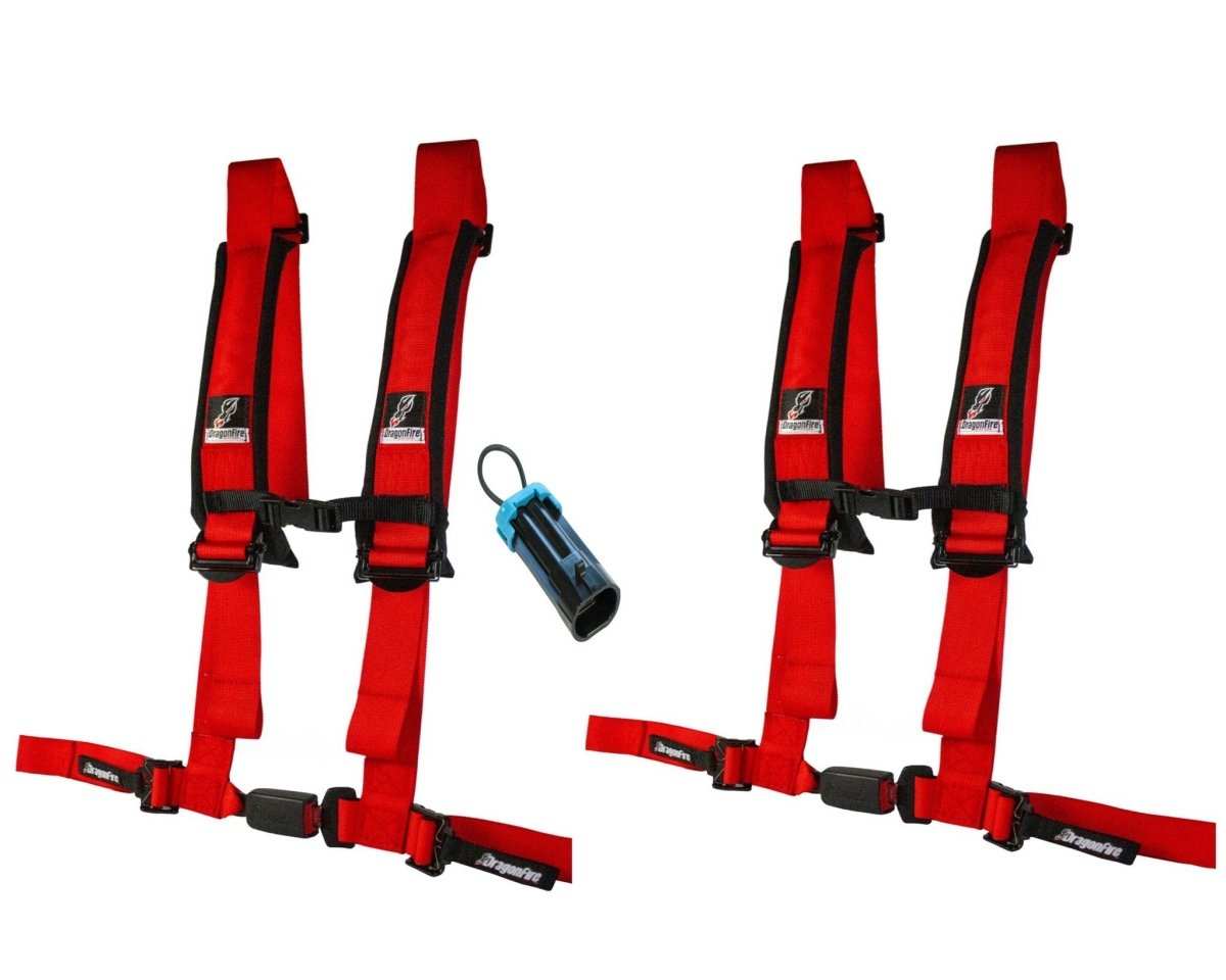 Dragonfire Racing 4-Point Harness 2” Set of 2 with Polaris/Can-Am override plug - Rad Parts