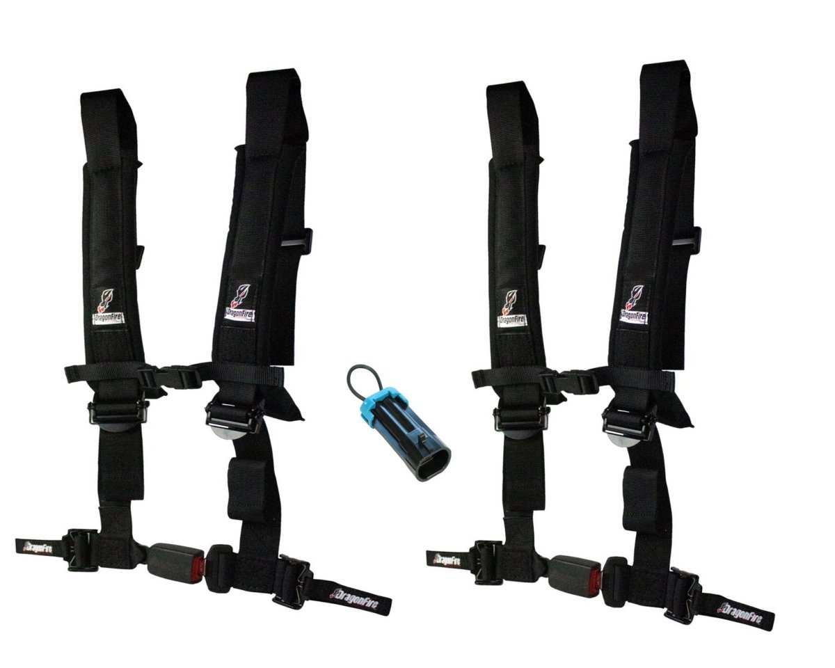 Dragonfire Racing 4-Point Harness 2” Set of 2 with Polaris/Can-Am override plug - Rad Parts