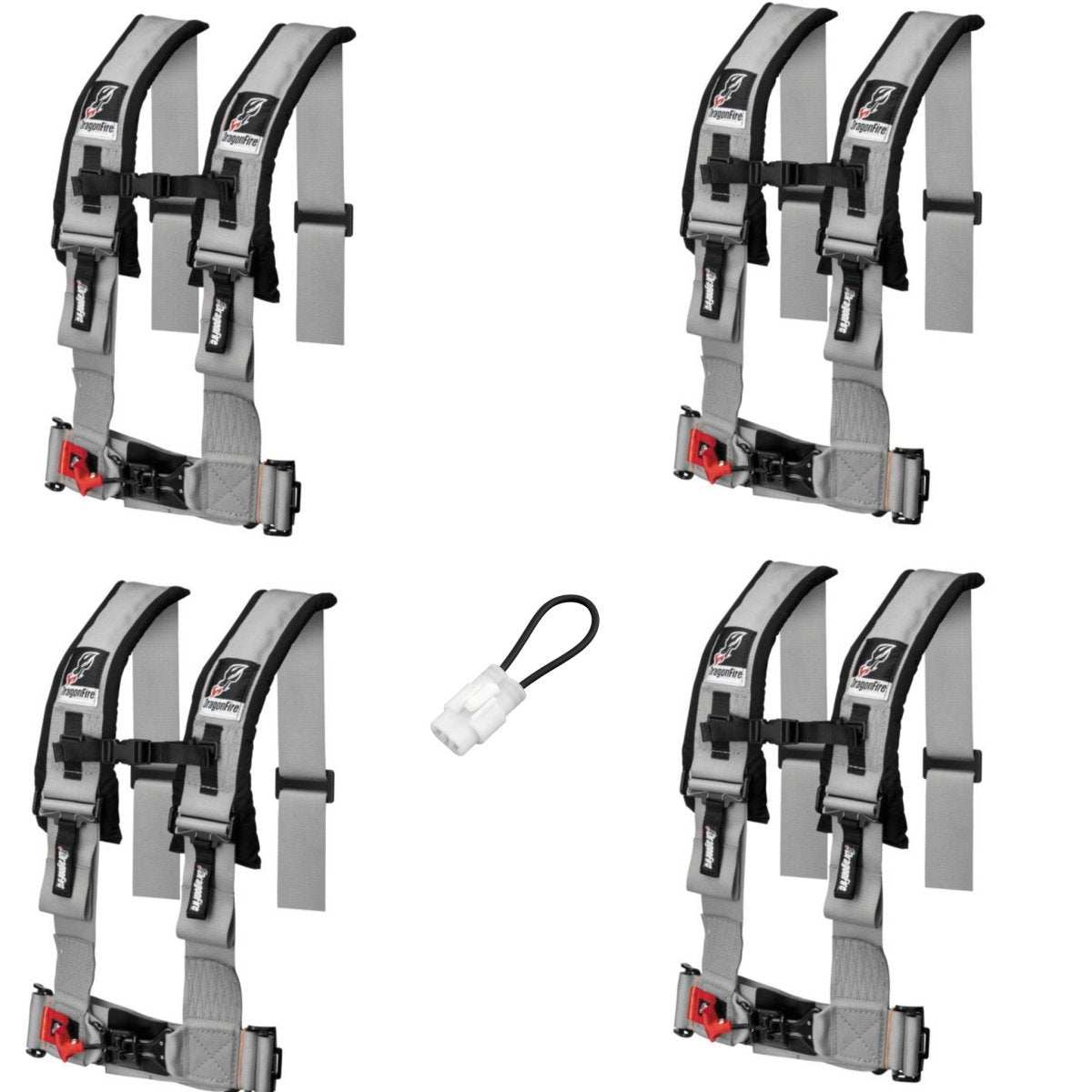 Dragonfire Racing 4-Point Harness 3" set of 4 with Free Override Plug **Special** - Rad Parts