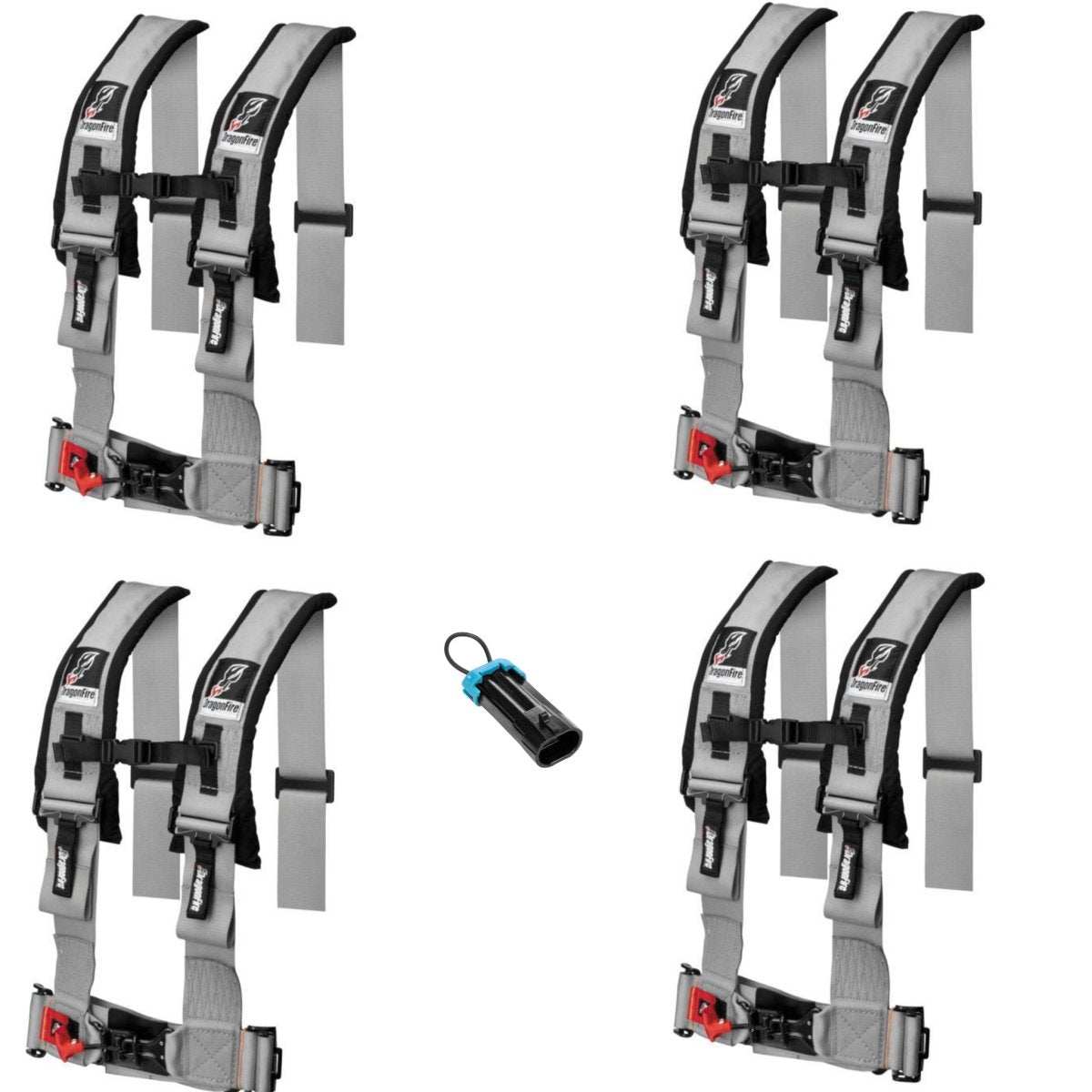 Dragonfire Racing 4-Point Harness 3" set of 4 with Free Override Plug **Special** - Rad Parts