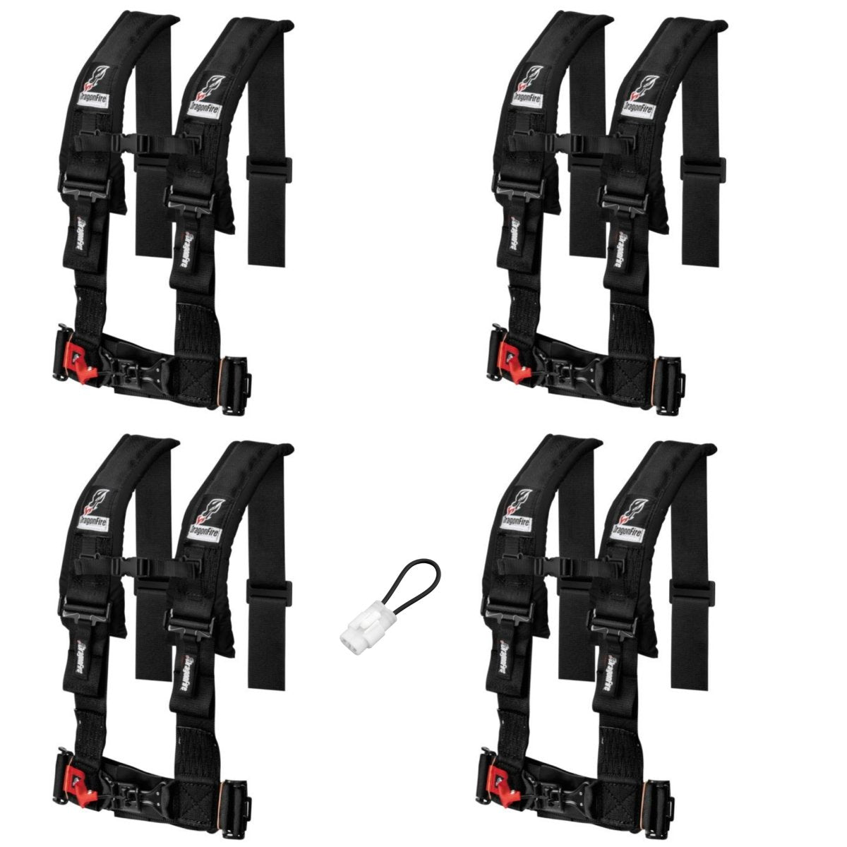 Dragonfire Racing 4-Point Harness 3" set of 4 with Free Override Plug **Special** - Rad Parts
