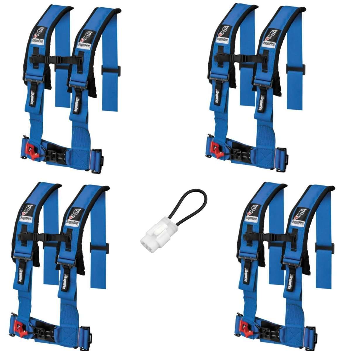 Dragonfire Racing 4-Point Harness 3" set of 4 with Free Override Plug **Special** - Rad Parts