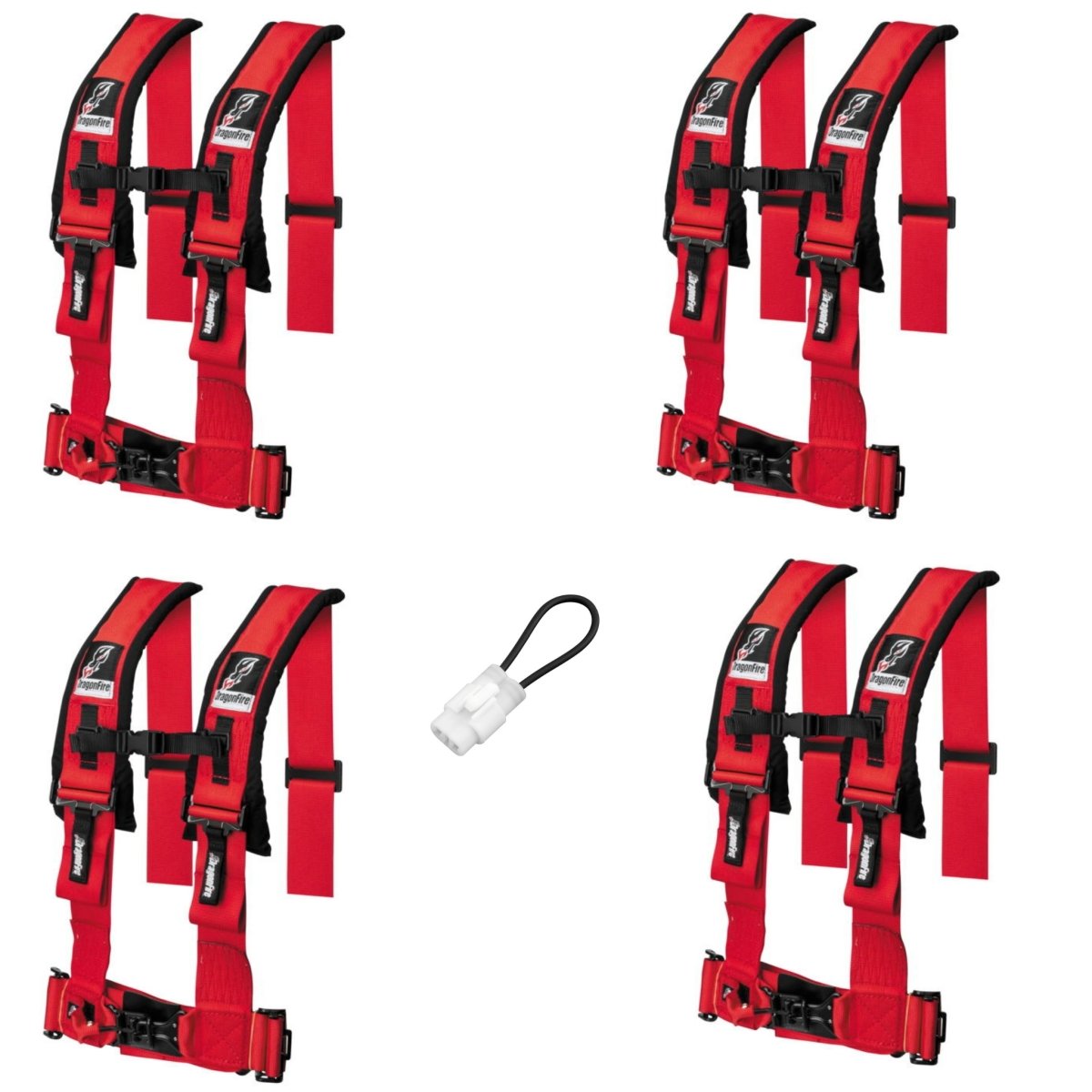 Dragonfire Racing 4-Point Harness 3" set of 4 with Free Override Plug **Special** - Rad Parts