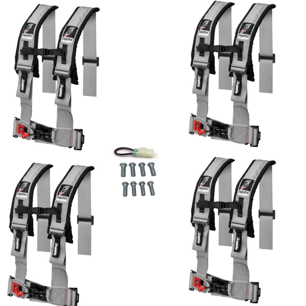 Dragonfire Racing 4-Point Harness 3" set of 4 with Free Override Plug **Special** - Rad Parts