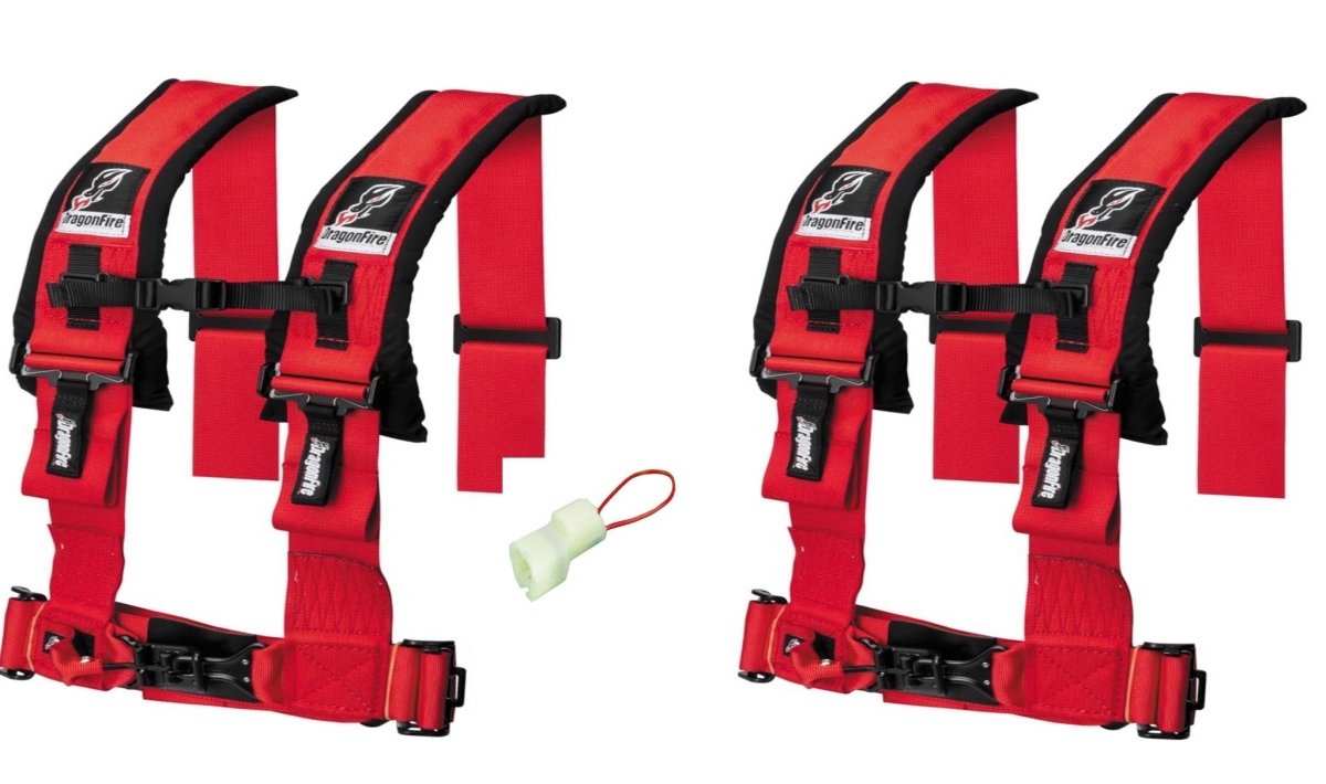Dragonfire Racing 4-Point Harness 3" set with Honda Pioneer Override Plug **Special** - Rad Parts