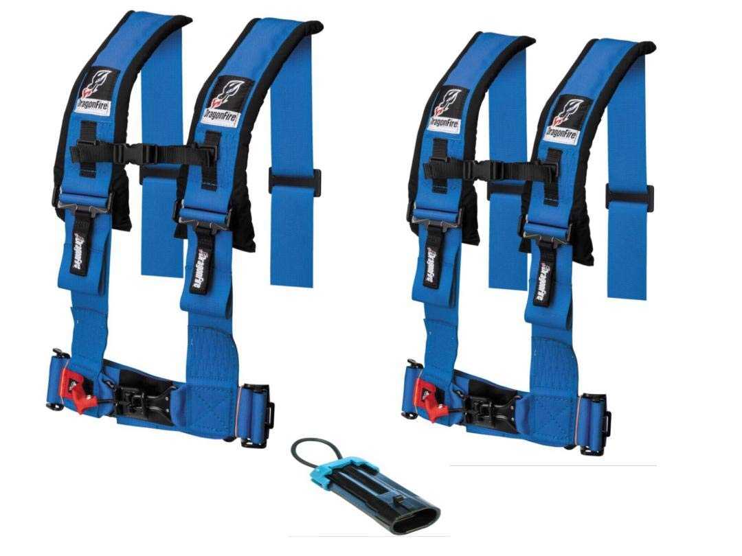 Dragonfire Racing 4-Point Harness 3" set with Polaris RZR / Can-Am Maverick Override Plug - Rad Parts