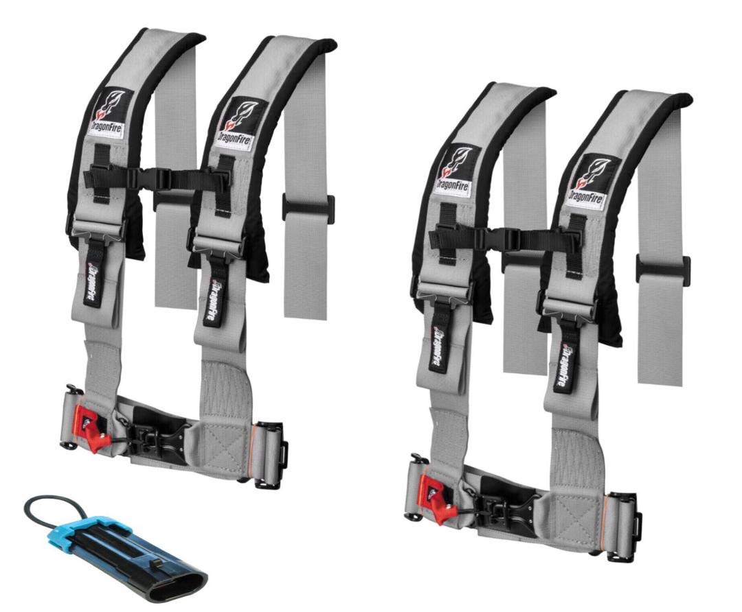 Dragonfire Racing 4-Point Harness 3" set with Polaris RZR / Can-Am Maverick Override Plug - Rad Parts