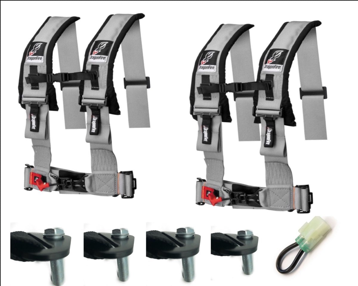 Dragonfire Racing 4-Point Harness 3" with Free Honda Talon Override Connector and Lap Bolts - Rad Parts